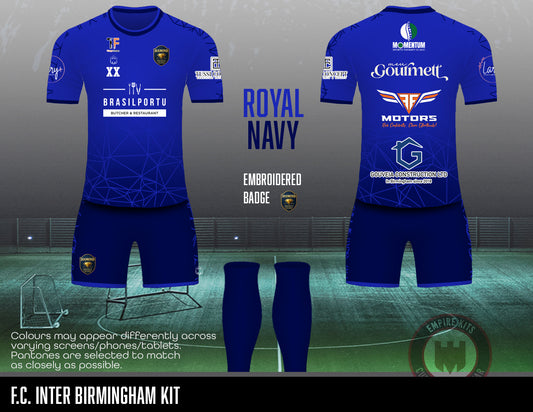 Diamond Individual Football Training - Outfield Kit (Royal Navy)