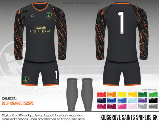 Kidsgrove Saints Snipers - GK Kit (charcoal)