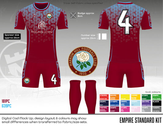 Harrow hill - Outfield Kit (maroon)