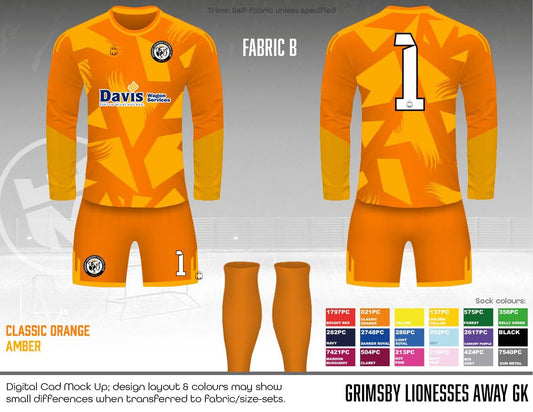Grimsby Lionesses GK kit - Fabric B