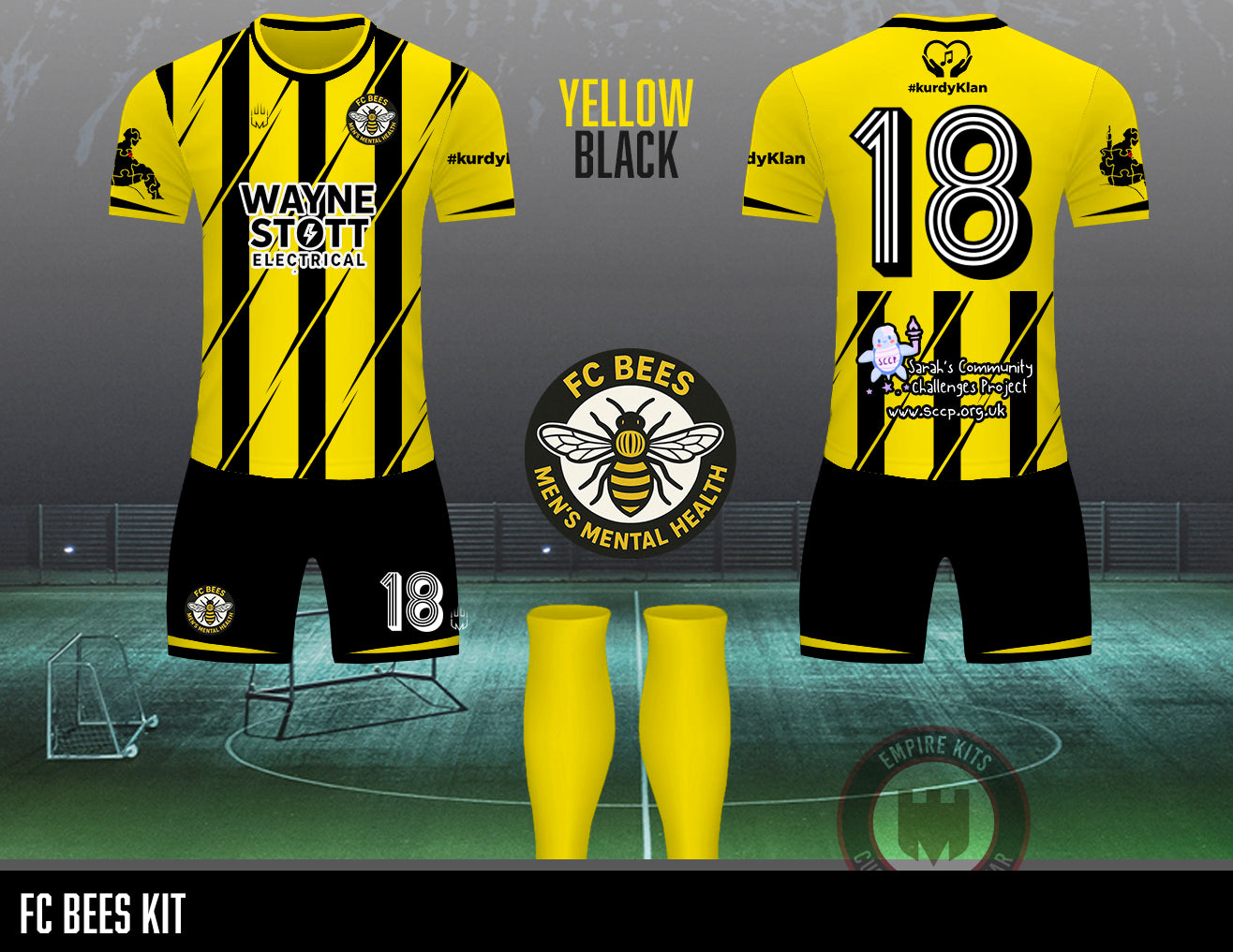 FC Bees  - Outfield kit - Fabric B