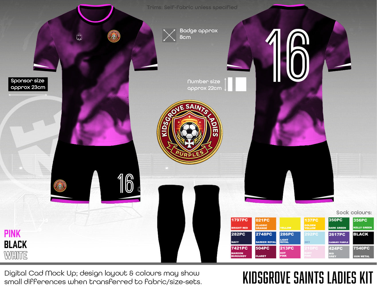 Kidsgrove Saints Snipers - Ladies Kit - Fabric A