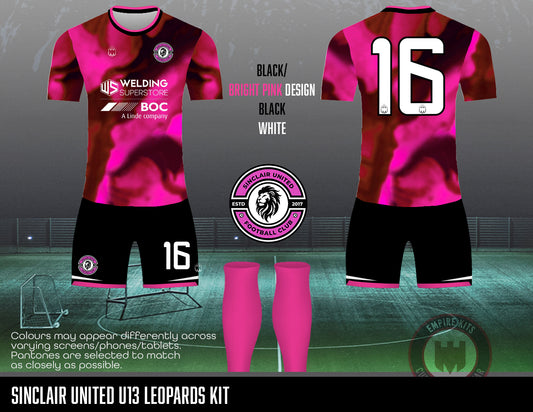 Sinclair United FC - Home Kit (U13 Leopards -pink)