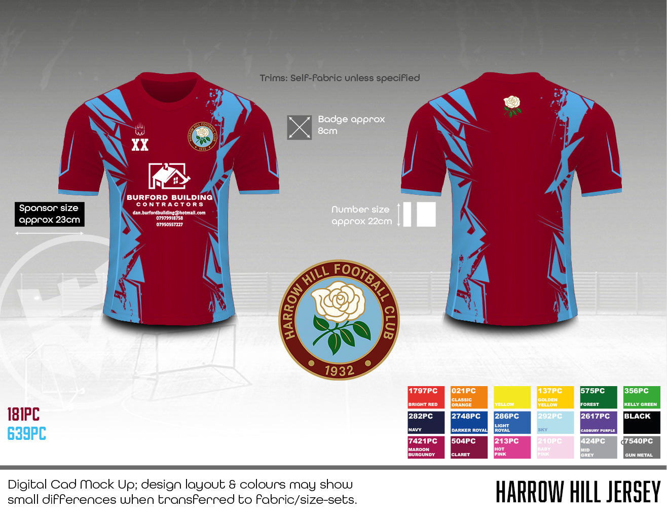Harrow Hill FC - Training jersey (Burford)