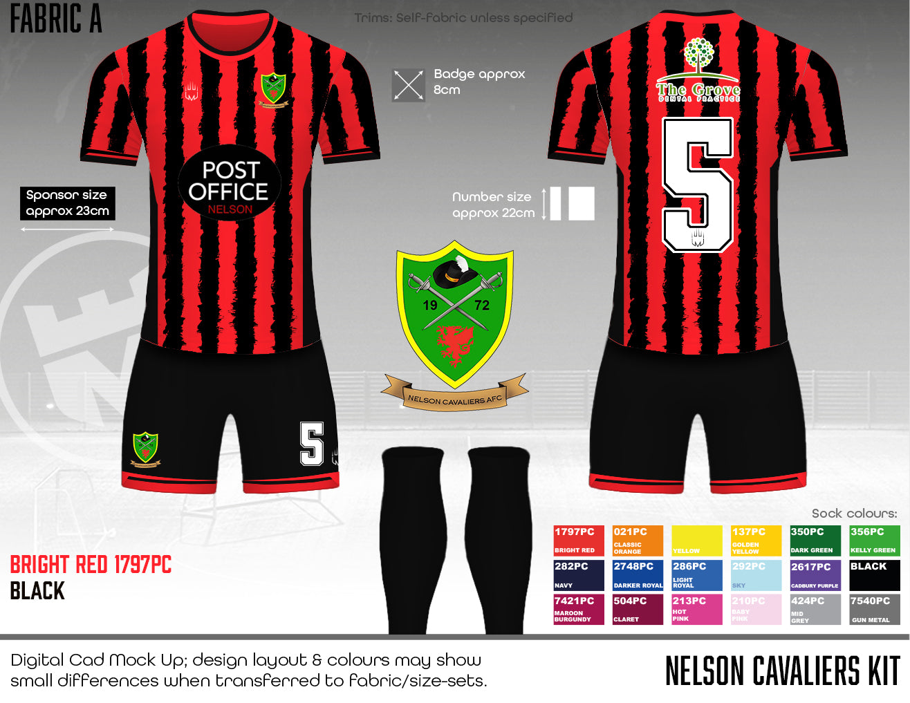 Nelson Cavaliers AFC - REPLACEMENT KIT - Fabric A