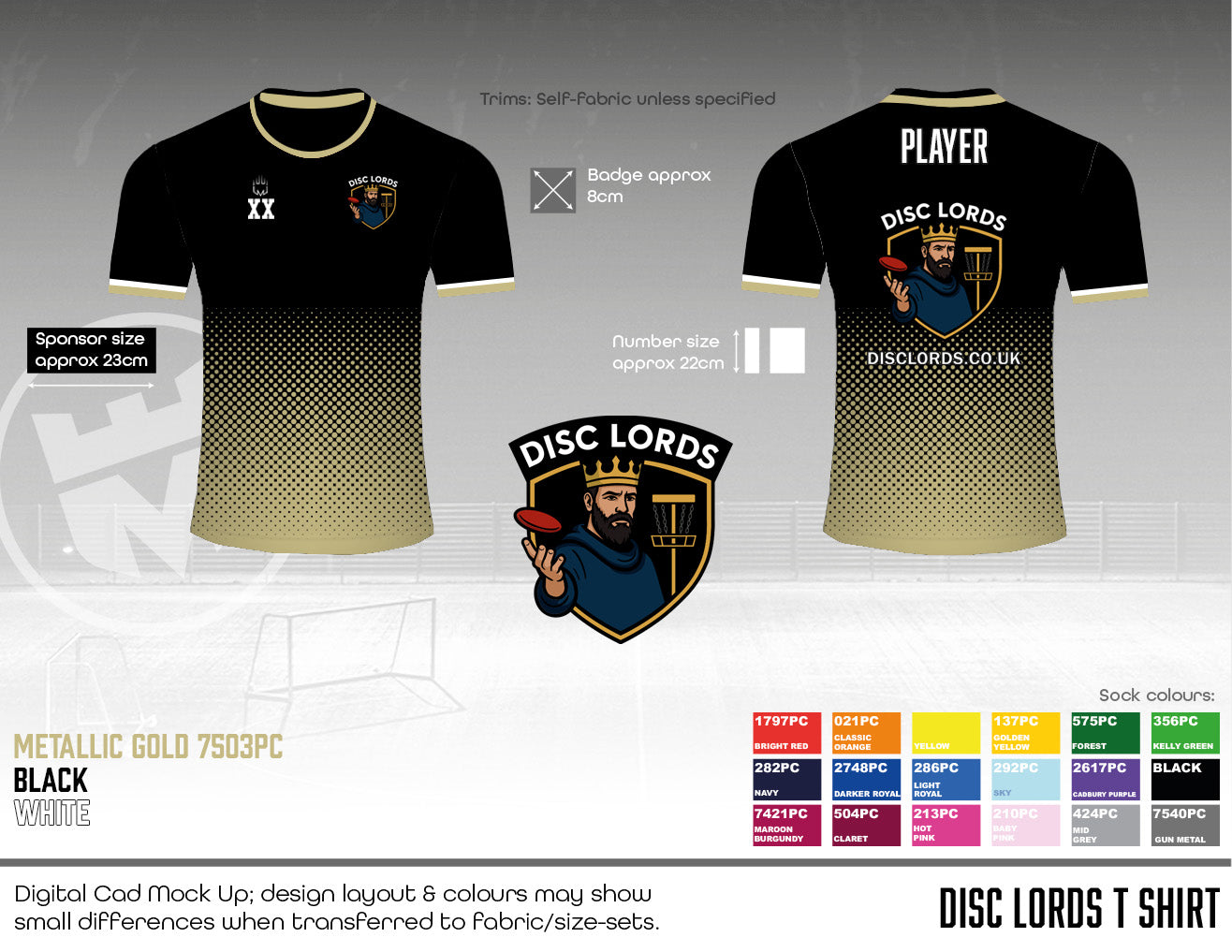 Disc Lords - Jersey (metalic gold) - Fabric B