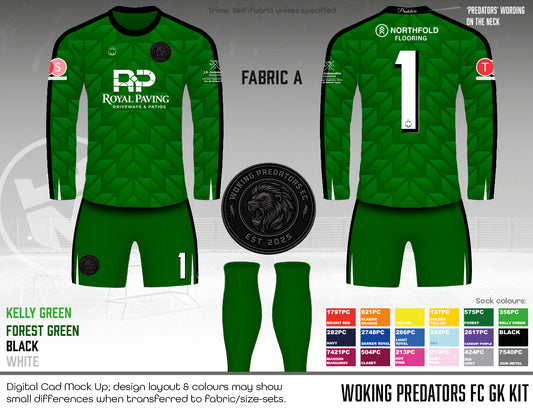 Woking Predators FC - GK kit (Green)
