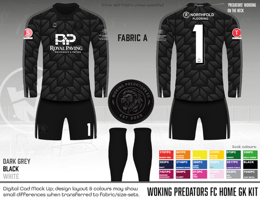 Woking Predators FC - GK kit (Dark Grey)