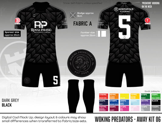 Woking Predators FC - Away kit (Dark Grey)