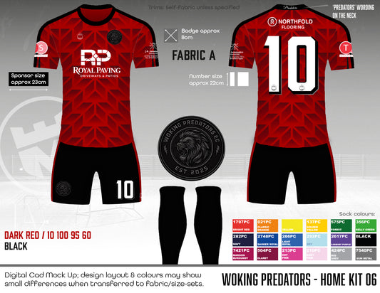 Woking Predators FC - Home kit (Red)