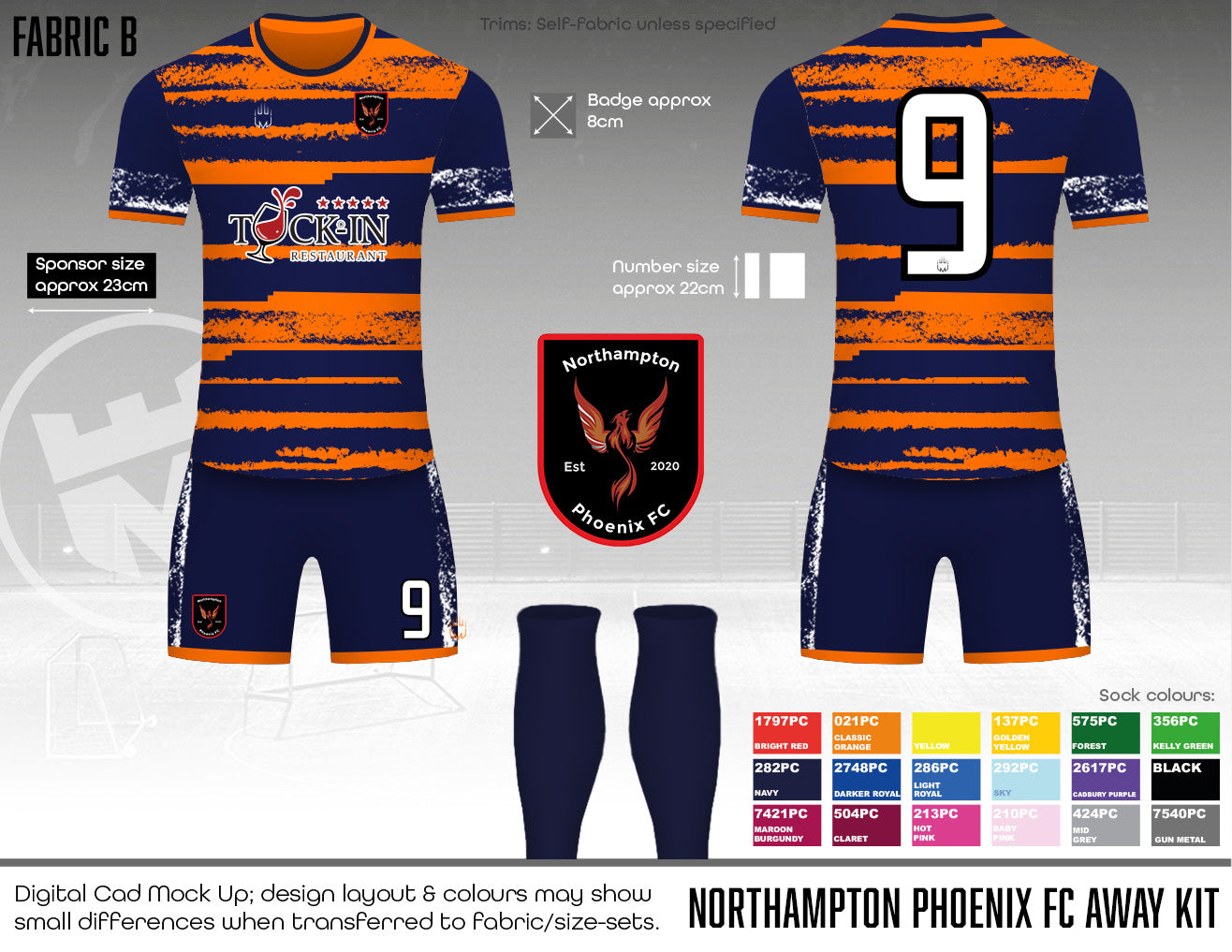 Northampton Phoenix FC - Replacement kit - Fabric B