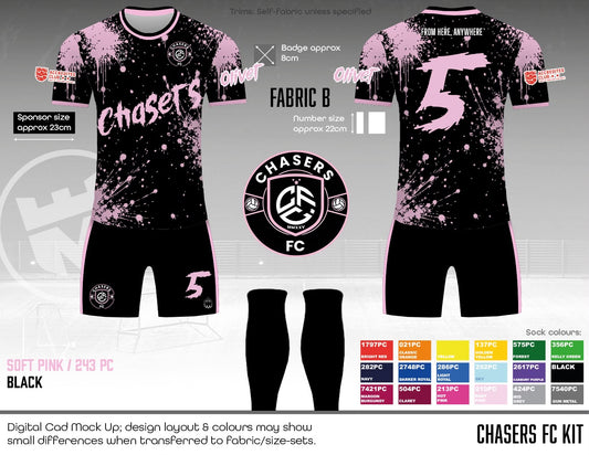 Chasers FC - Black/pink Kit 26/27 season - Fabric B