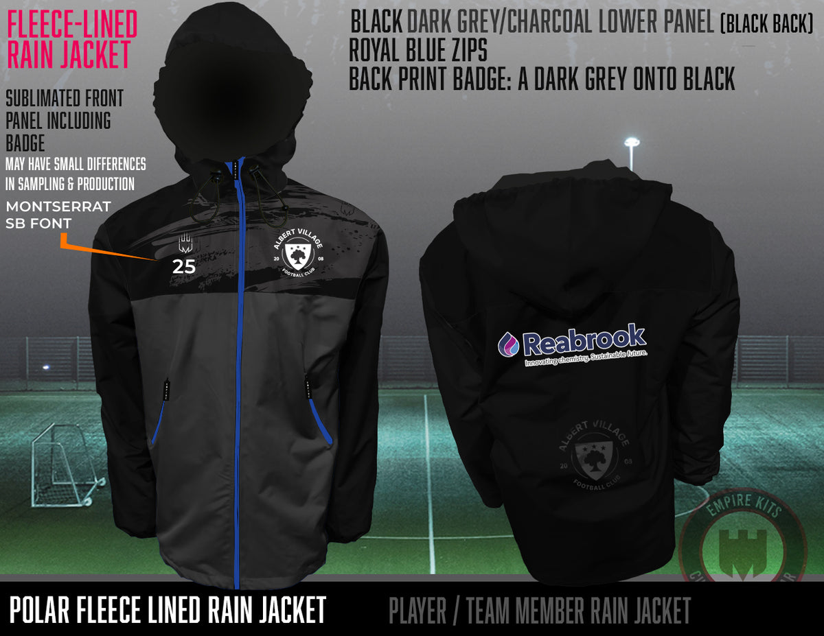 Albert Village FC - Fleece Lined Rain Jacket (Reabrook)