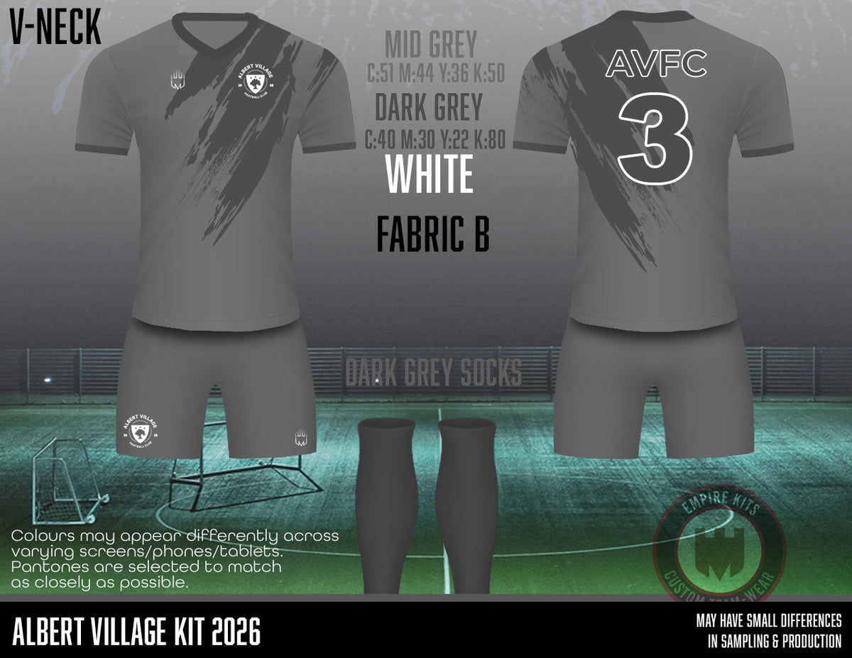 Albert Village FC - Grey Kit - Fabric B (No Sponsor)