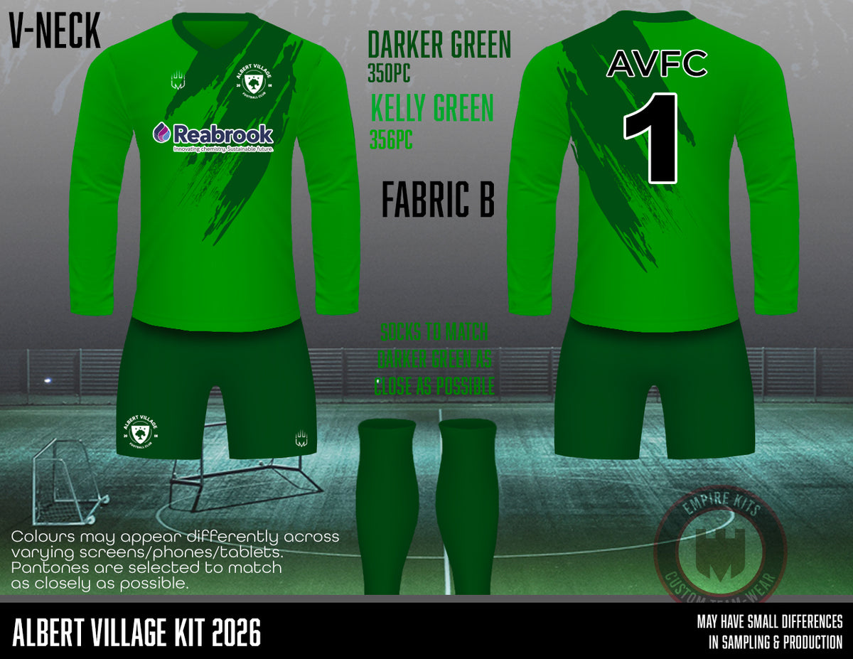 Albert Village FC - GK Kit - Fabric B (Reabrook)