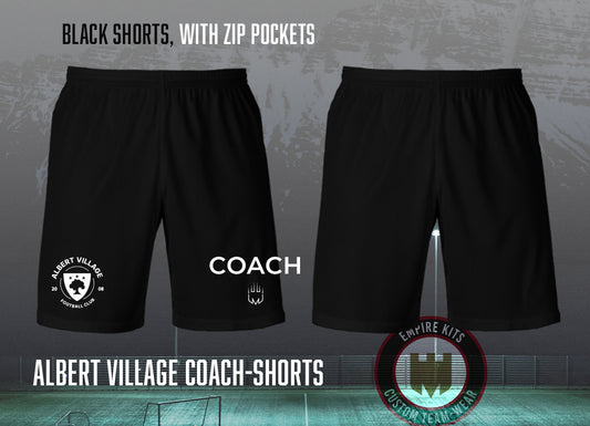 Albert Village FC Coaches Shorts - with zips (Fabric B)