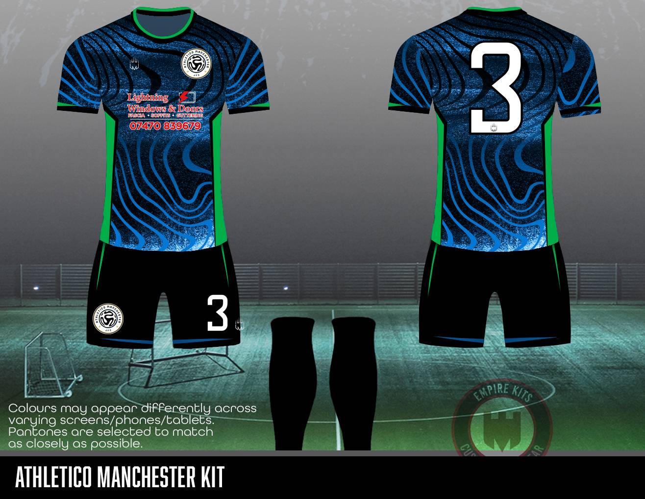 Athletico Manchester JFC -  Home Kit (Green and Blue swirl) - Fabric A