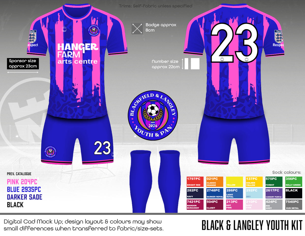 Blackfield and Langley Youth Outfield Kit - Fabric B