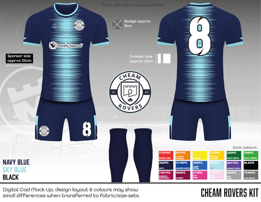 Cheam Rovers Replacement outfield kit - Fabric B
