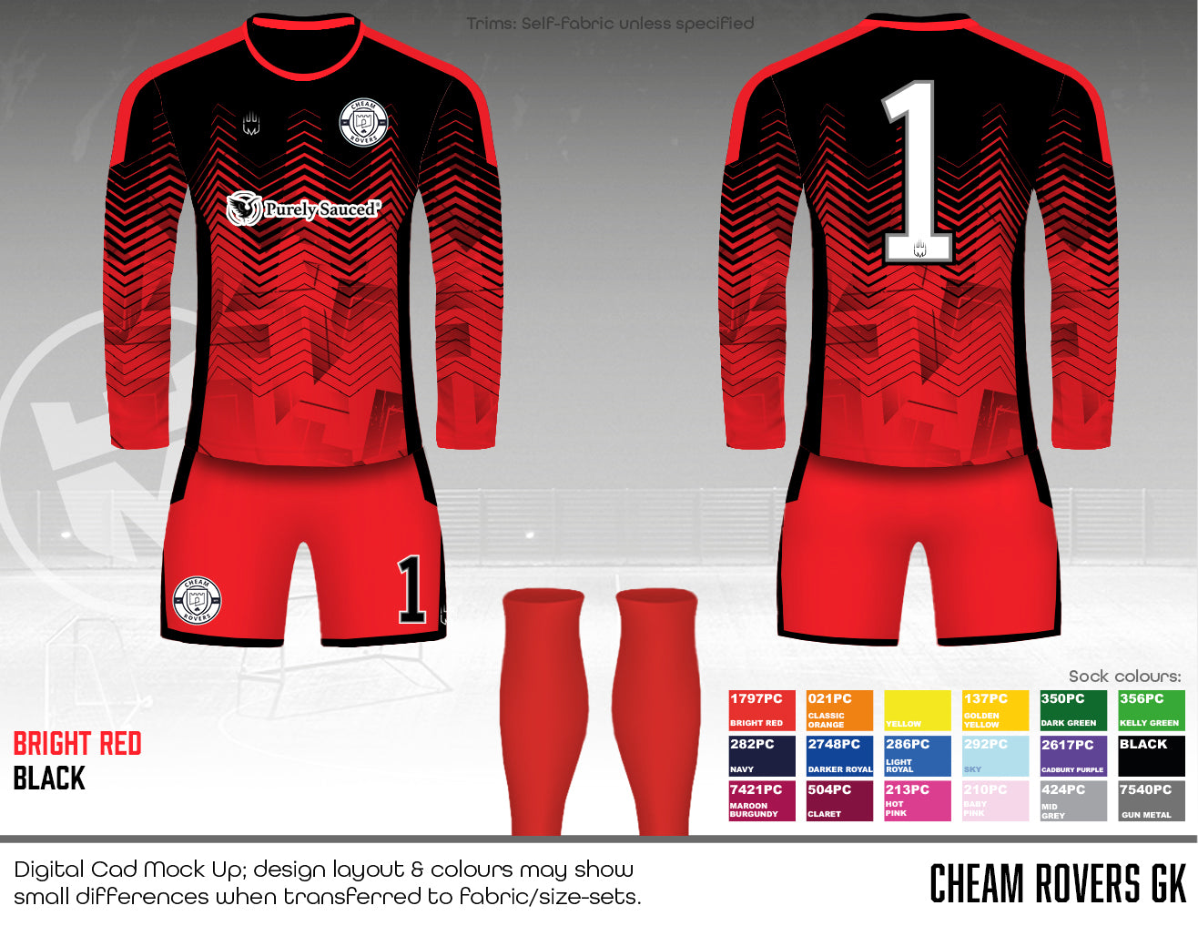 Cheam Rovers Replacement GK kit - Fabric B