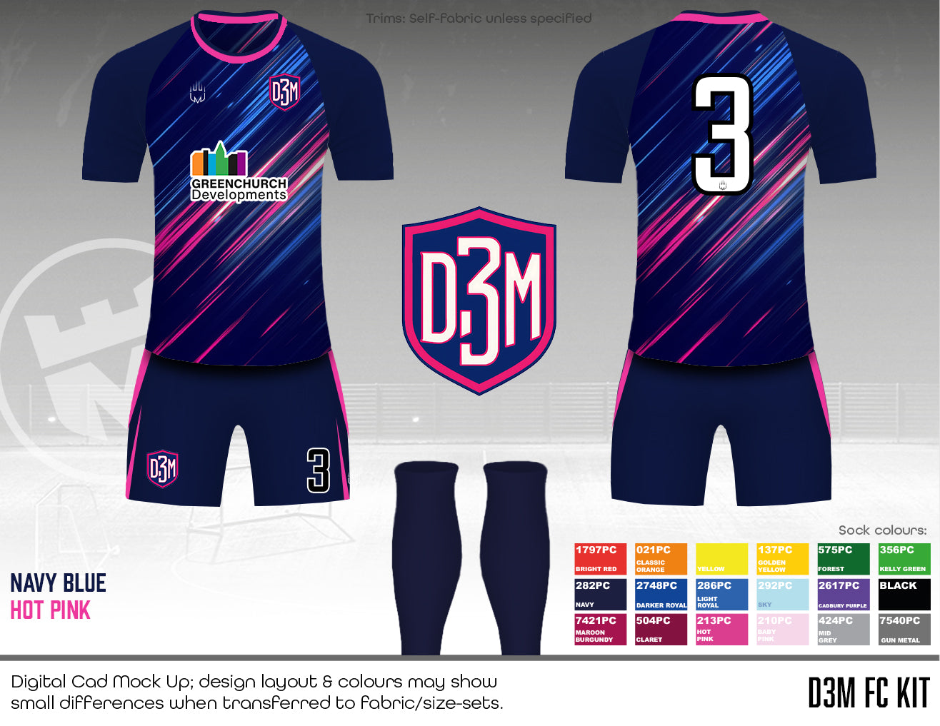 D3M - Outfield Kit (Blue) - Fabric A