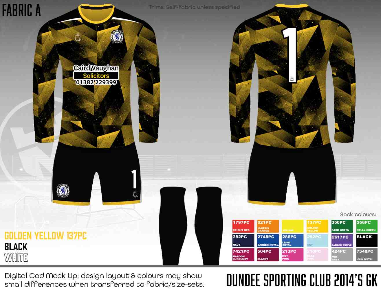 Dundee Sporting Club - Black/Gold GK kit (fabric A)
