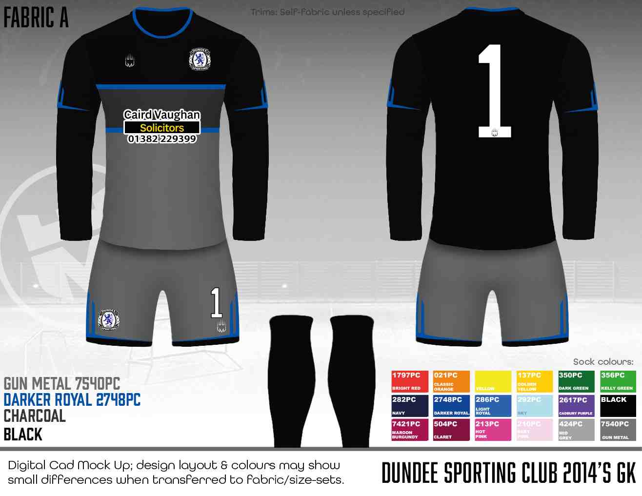 Dundee Sporting Club - Black/Blue GK kit (fabric A)