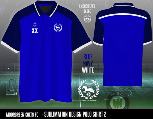 MOORGREEN COLTS FC - Polo Shirt (navy white/embroidered)