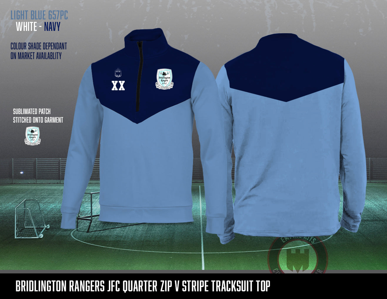 Bridlington Rangers JFC 1/4 Zip Tracksuit Top