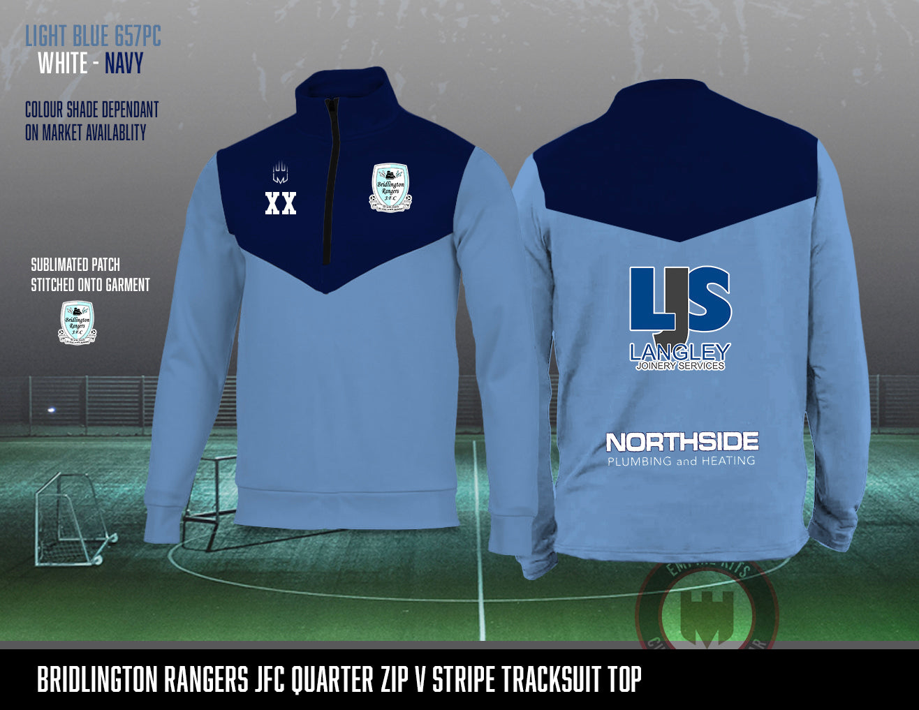 Bridlington Rangers JFC 1/4 Zip Tracksuit Top