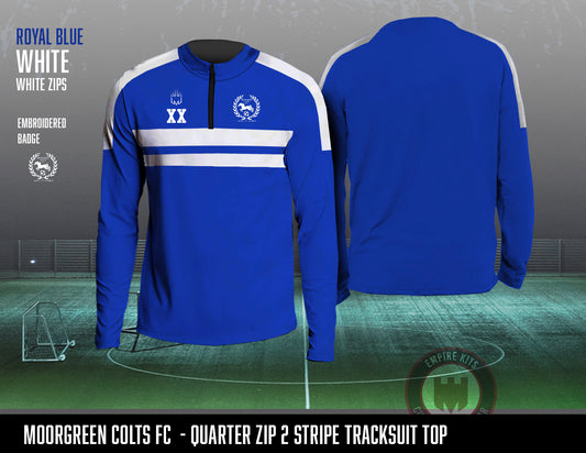 MOORGREEN COLTS FC - Quarter Zips Tracksuit Top (2 stripe back/embroidered)