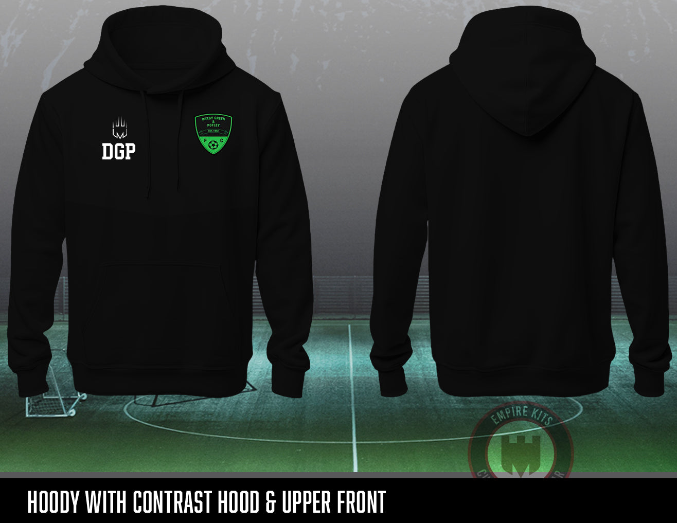 Darby Green & Potley FC Hoody (black)