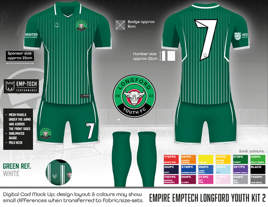 Longford Youth Fc - EMPTech kit (No Sponsor)