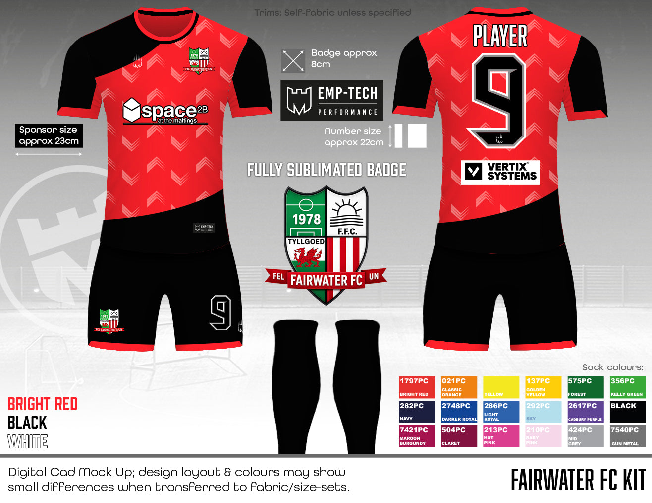 Fairwater FC - Outfield Kit - Space2B (Emptech)