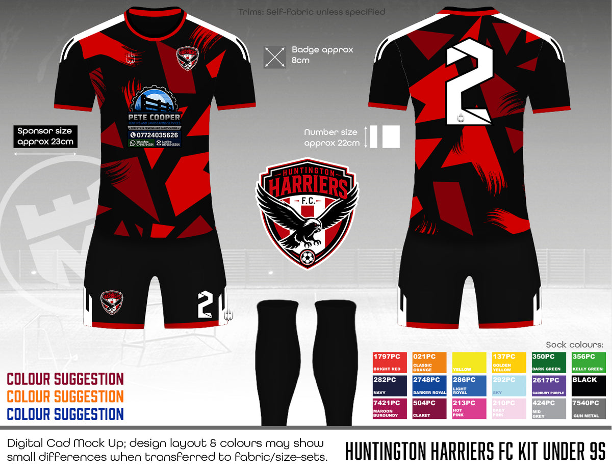 Huntington harriers FC Outfield Kit (Fabric A - Pete Copper)