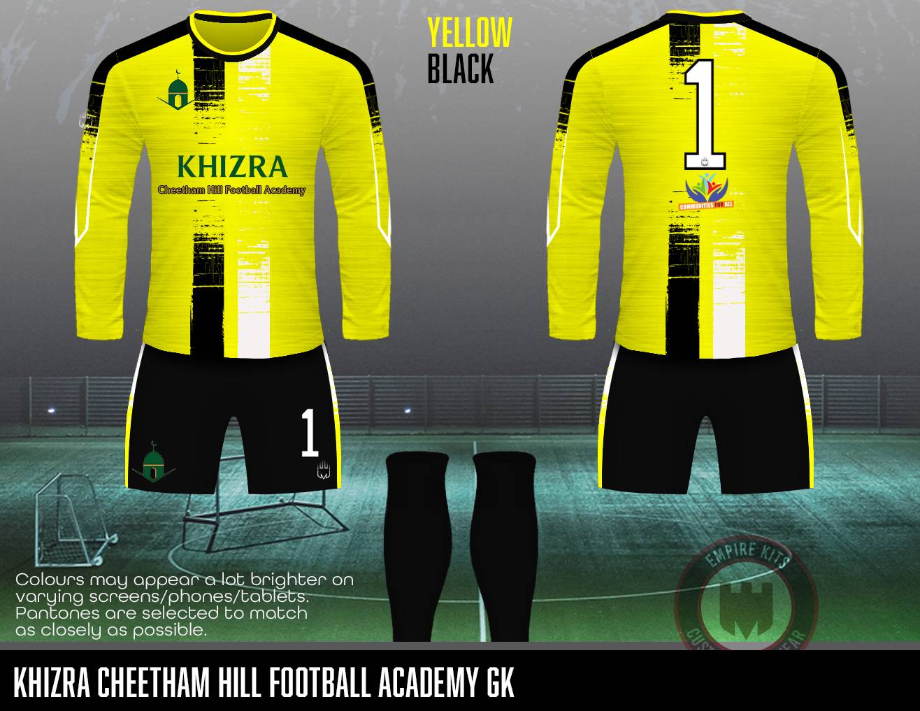 Khizra Cheetham Hill Football Academy GK Kit (Yellow)