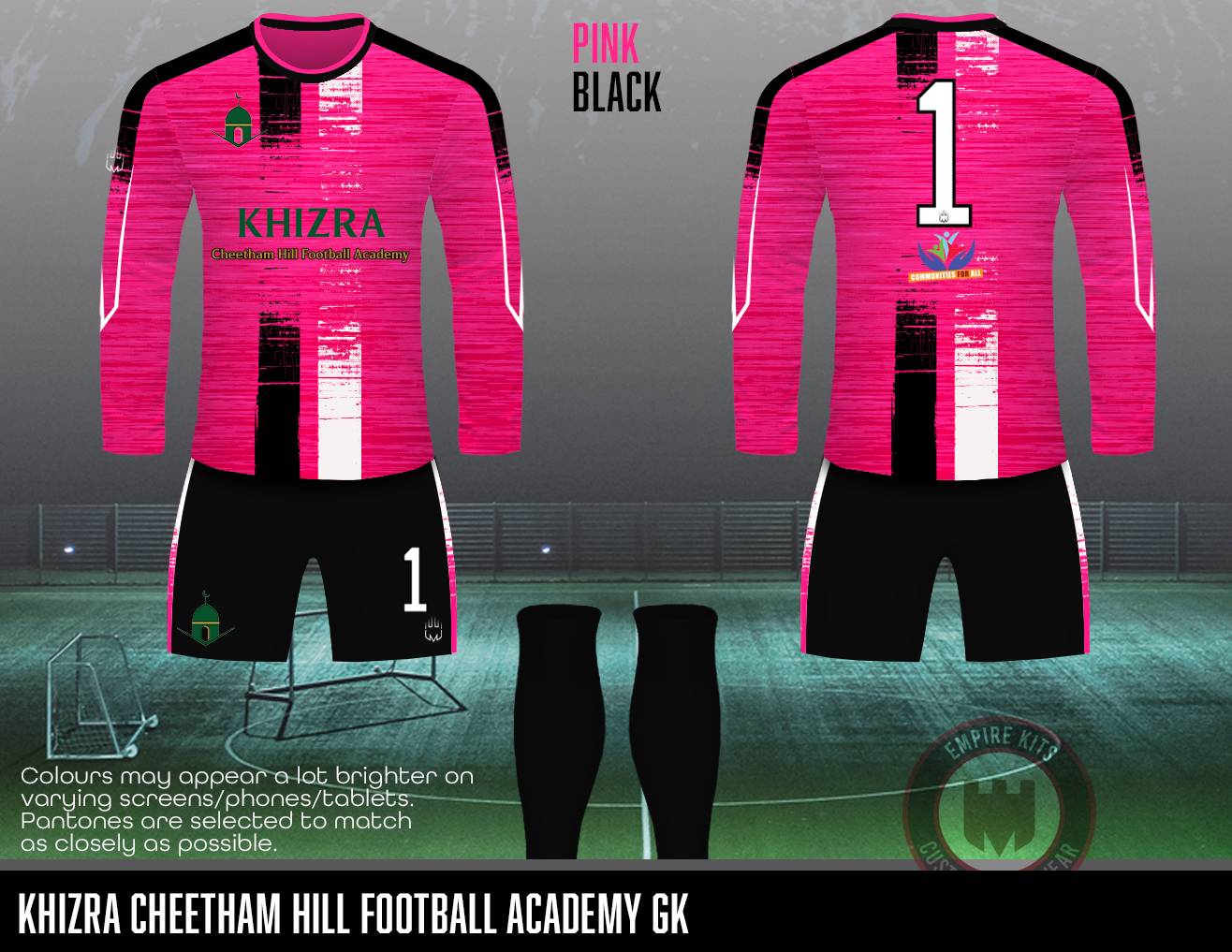 Khizra Cheetham Hill Football Academy GK Kit (Pink)