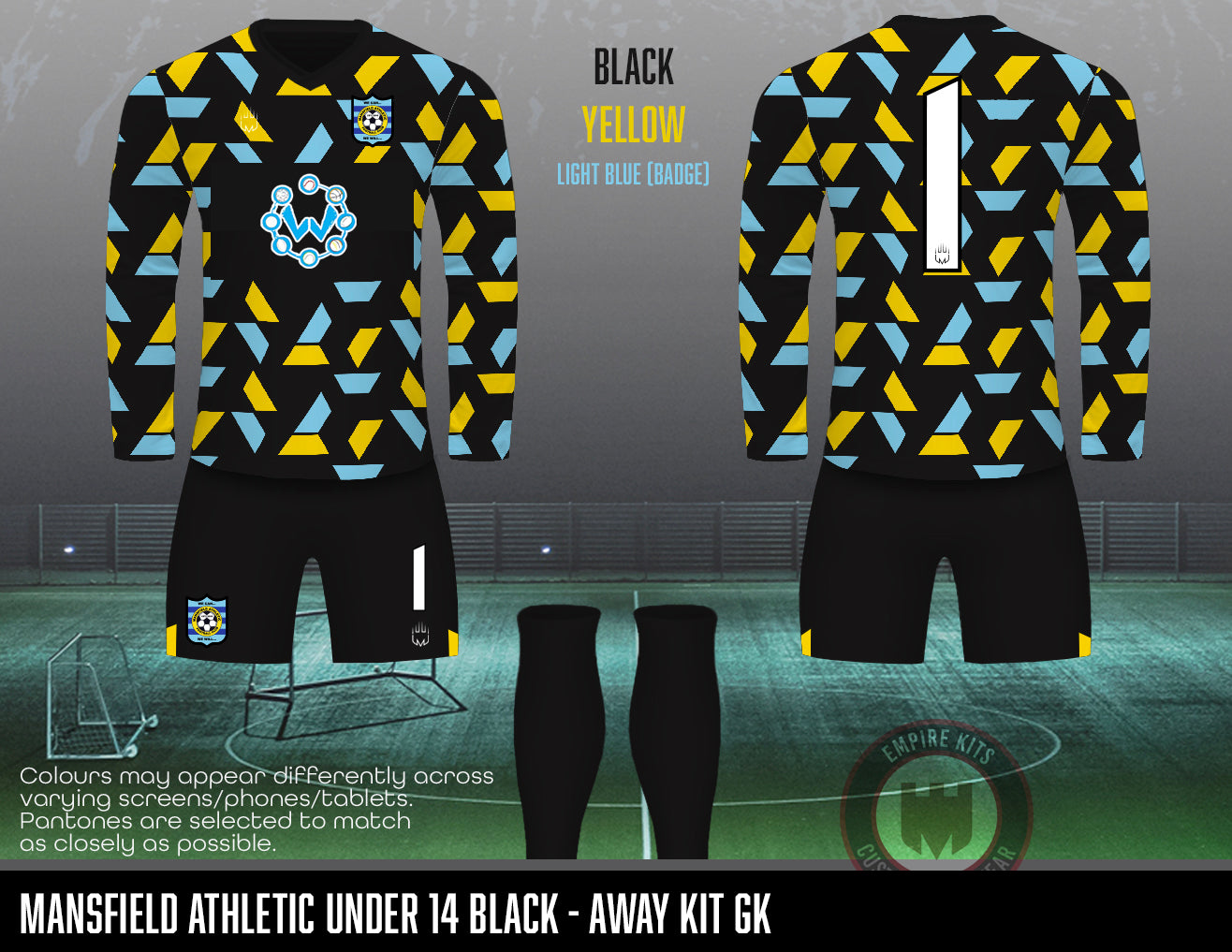 Mansfield Athletic - Away GK kit (U14 blue)