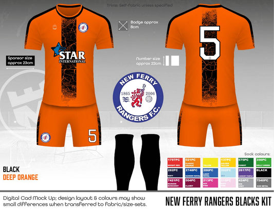 New Ferry Rangers - (Star) Orange Outfield- Fabric B