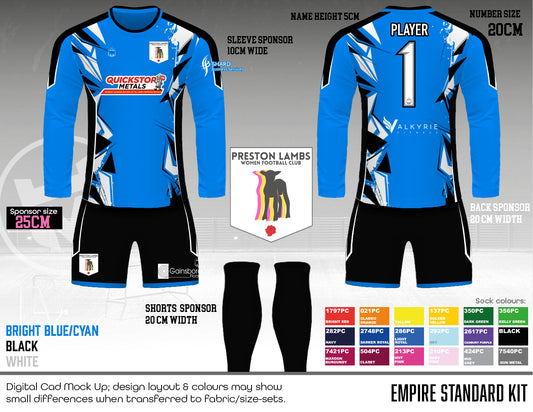 Preston Lambs Women Football Club GK Kit - Women's fit (Fabric A)