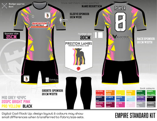 Preston Lambs Women Football Club Outfield Kit - Women's Fit (Fabric A)