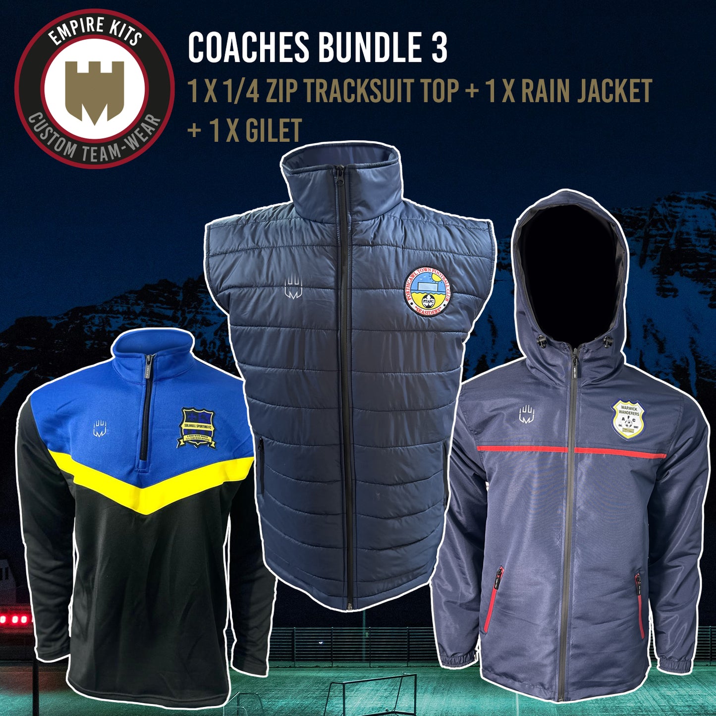 1/4 Zip Tracksuit Top + Rain Jacket + Gilet