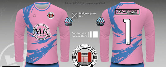 Riverside Juniors FC -  GK top (pink and cyan)