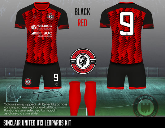 Sinclair United FC - Home Kit (U13 Leopards -red)