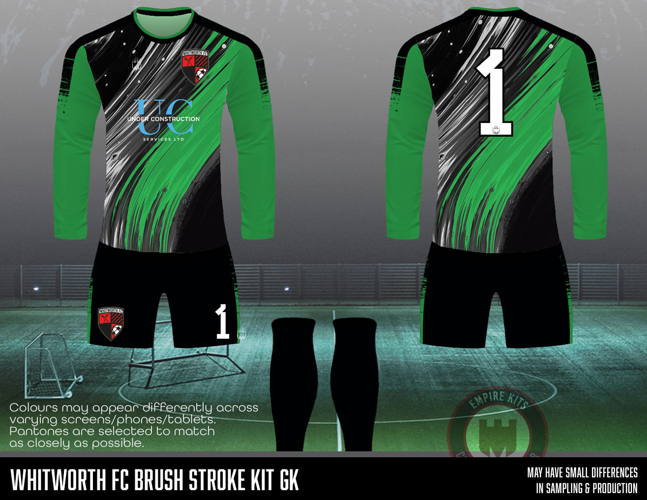 Whitworth FC - GK Kit (UG - green) - Fabric A