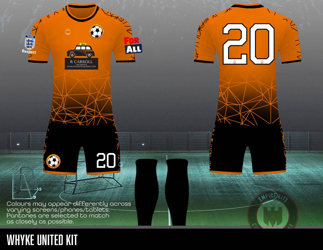 Whyke United - REPLACEMENT KIT (R CARROLL Sponsor)