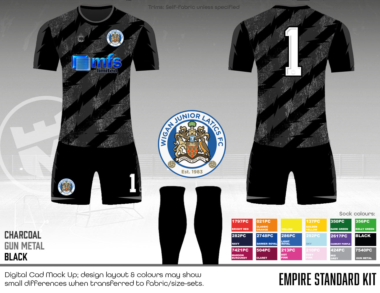 Wigan Junior Latics Blues - Replacement GK kit (fabric B)
