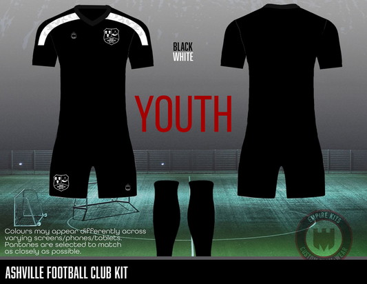 Ashville Football Club black kit - Youth