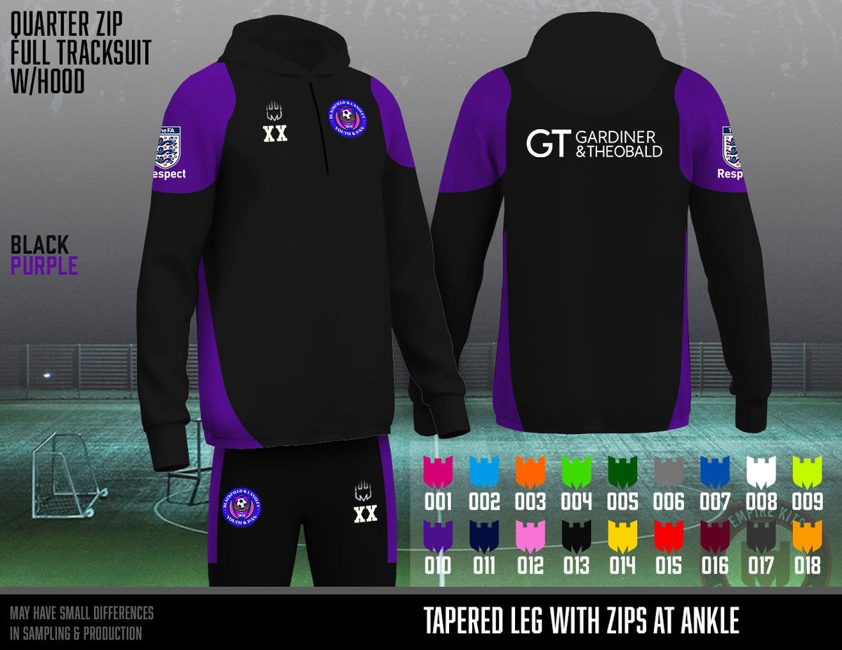 Blackfield & Langley Youth & Pan 1/4 Zip Hooded Tracksuit