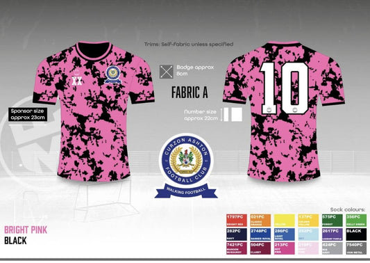 Curzon Ashton Walking Football Club - Pink Training Shirt (fabric a)